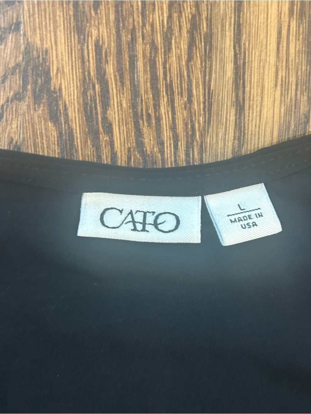 Vintage Cato Black O-Ring Draped Wrap Top - Picture 2 of 5